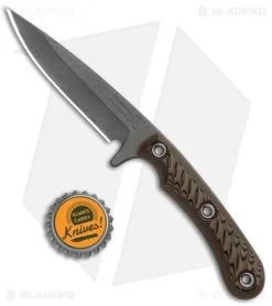 RMJ Tactical Sparrow Fixed Blade Knife Hyena Brown G-10 (3" Gray Cerakote) -Buck Knives Store RMJ Tactical Sparrow Hyena Brown G 10 Grey Cerakote BHQ 86370 jr bottlecap