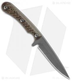 RMJ Tactical Sparrow Fixed Blade Knife Hyena Brown G-10 (3" Gray Cerakote) -Buck Knives Store RMJ Tactical Sparrow Hyena Brown G 10 Grey Cerakote BHQ 86370 jr spine