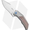 Reate Knives Reate Bharucha T3000 Frame Lock Brown Micarta/Ti Blue Screws (3" Satin)