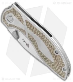 Reate Knives Reate Iron Frame Lock Knife W/ Thumb Stud Green Micarta (3.25" Satin) -Buck Knives Store Reate Iron FL Thumb Stud Green Micarta Satin BHQ 111125 jr spine