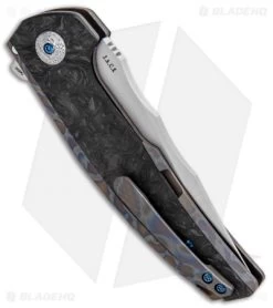 Reate Knives Reate J.A.C.K. Integral Knife Flame Titanium/Marble Carbon Fiber (3.94" Satin) -Buck Knives Store Reate J.A.C.K. Integral Flame Ti Marble CF Satin BHQ 87833 jr side