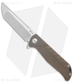 Reate Knives Reate K-2 Frame Lock Knife Stepped Bronze Titanium (3.8" Satin)