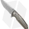Reate Knives Reate K-4 Frame Lock Flipper Knife Bronze Ti/Damascus (3.75" Damasteel) -Buck Knives Store Reate K 4 bronze ti damascus damasteel BHQ 75006 er