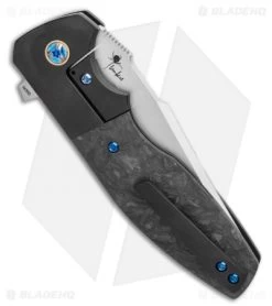 Reate Knives Reate Kirby Lambert Augustus PVD Bolster Lock Knife Marble CF (3.6" Satin) -Buck Knives Store Reate Kirby Lambert Augustus PVD Bolster Lock Knife Marble CF 3.6in Satin BHQ 115202 LS Side