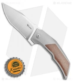 Reate Knives Bharucha T3000 Frame Lock Knife Brown Micarta/Ti (3" Satin) -Buck Knives Store Reate Knives Bharucha T3000 Frame Lock Knife Brown Micarta Ti 3in Satin BHQ 115093 LS Bottlecap