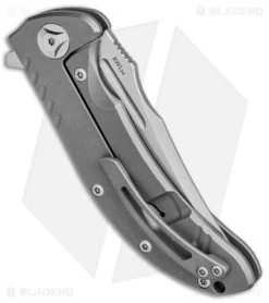 Reate Knives Faisal Yamin Valhalla Frame Lock Knife Hollowed Ti (3.8" Stonewash) -Buck Knives Store Reate Knives Faisal Yamin Valhalla FL Hallowed Ti SW BHQ 83623 jr side