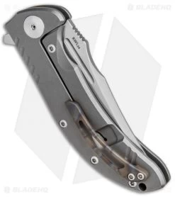 Reate Knives Faisal Yamin Valhalla Frame Lock Knife Titanium (3.8" Stonewash) -Buck Knives Store Reate Knives Faisal Yamin Valhalla FL Patterned Ti SW BHQ 83621 jr side