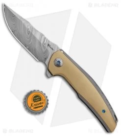 Reate Knives Reate J.A.C.K. Integral Knife Gray Titanium/Brass (3.94" Damasteel) -Buck Knives Store Reate Knives J.A.C.K. Integral Gray Ti Brass Damasteel BHQ 87843 jr bottlecap