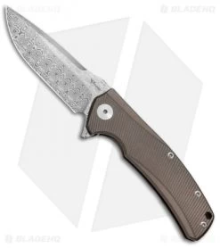 Reate Knives Mini Horizon-D Frame Lock Knife Bronze Ti (3.4" Damasteel)