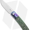 Reate Knives Reate Tribute Front Flipper Knife Fat Carbon/Mokuti (2.8" Hand Satin) -Buck Knives Store Reate Tribute Mokuti Ti BB Fat CF Green Hand Rubbed 118840 jr