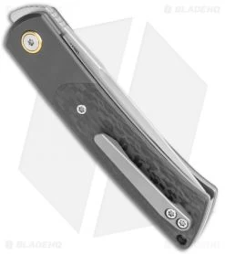 Reate Knives Reate Tribute Front Flipper Knife CF/Zircomium (2.8" Fine Stonewash) -Buck Knives Store Reate Tribute Zirconium Ti BB CF Elaborate SW BHQ 118839 jr side