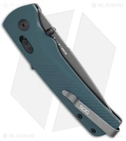 SOG Flash AT-XR Lock Knife Urban Gray GRN (3.45" Dark Gray) -Buck Knives Store SOG Flash Mk3 ATXR Lock Urban Gray Blue Gray BHQ 105724 jr side