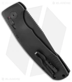 SOG Knives SOG-TAC AU Tanto Automatic Knife Black Aluminum (3.4" Black Serr) -Buck Knives Store SOG Knives SOG TAC AU Auto Tanto Black Black Serr BHQ 119261 jr side