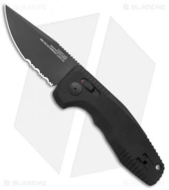 SOG Knives SOG-TAC AU Compact Automatic Knife Black (3" Black Serr)