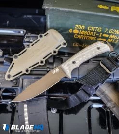 SOG Pillar Limited Fixed Blade Canvas Micarta (5" Bronze Cerakote) -Buck Knives Store SOG Pillar Limited Fixed Blade Canvas Micarta Bronze Cerakote BHQ 94232 kp gun web