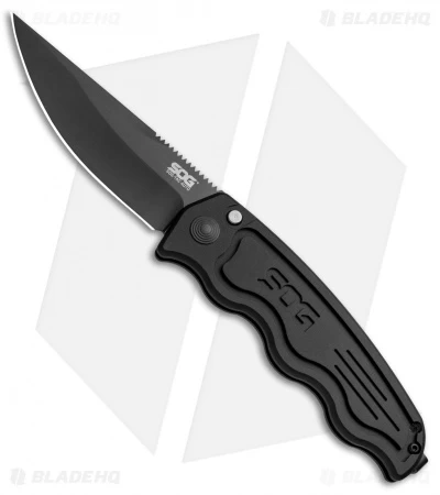 SOG-TAC Clip Point Automatic Knife (3.5" Black) ST-02 3 SOG-TAC Clip Point Automatic Knife (3.5" Black) ST-02