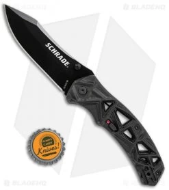 Schrade Shizzle MAGIC Spring Assisted Knife Black (3.375" Black) -Buck Knives Store Schrade Shizzle MAGIC SA Black Black SCHA11B BHQ 61991 jr bottlecap