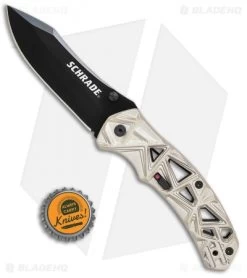 Schrade Shizzle MAGIC Spring Assisted Knife Champagne (3.375" Black) -Buck Knives Store Schrade Shizzle MAGIC SA Champagne Black SCHA11C BHQ 61993 jr bottlecap