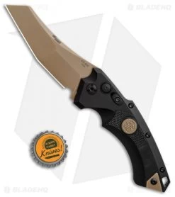 Hogue Sig Sauer EX-A05 Wharncliffe Automatic Knife Black (3.5" FDE) 36520 -Buck Knives Store Sig Knives EX A05 Spear Point FDE SW BHQ 84599 jr bottlecap