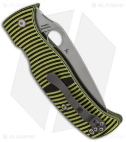 Spyderco Caribbean Compression Lock Knife Black/Yellow G-10 (Satin) C217GP -Buck Knives Store Spyderco Caribbean Compression Lock Black Yellow G 10 Satin C217GP BHQ 67330 jr side