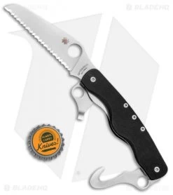 Spyderco ClipiTool Rescue Multi-Tool Knife Black G-10 (3.5" Satin Serr) C209GS -Buck Knives Store Spyderco ClipiTool Rescue Multi Tool Black G 10 Satin Serr C209GS BHQ 78701 jr bottlecap