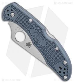 Spyderco Delica 4 Sprint Run Knife Blue/Gray FRN (V-Toku2/SUS310) C11FPBLE -Buck Knives Store Spyderco Delica 4 Sprint Run Blue Gray FRN Composite BHQ 78691 er spine
