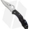Spyderco Delica 4 Thin Blue Line Knife Black FRN (2.9" Satin Serr) C11FPSBKBL -Buck Knives Store Spyderco Delica 4 Thin Blue Line Knife Black FRN 2.9 Satin Serr C11FPSBKBL BHQ 125857 LS
