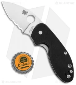 Spyderco Insistent Liner Lock Knife Black G-10 (2.48" Satin Serr) C246GPS -Buck Knives Store Spyderco Insistent LL Black G 10 Satin Serr C246GPS BHQ 97496 jr bottlecap