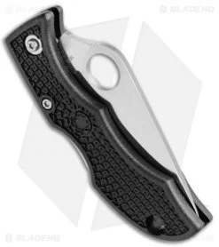 Spyderco Ladybug 3 Knife Black FRN (1.94" Satin Serr) LBKS3 -Buck Knives Store Spyderco Ladybug 3 Black Serr LBKS3 BHQ 6346 jr side 1