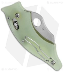 Spyderco M4 Exclusive Dodo Knife Natural G-10 (2" Satin Full Serr) C80GM4S -Buck Knives Store Spyderco M4 Dodo Knife Natural G 10 Satin Full Serr BHQ 112205 jr side