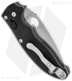 Spyderco Manix 2 Knife Black G-10 83mm (3.375" Matte Satin) C101GP2 -Buck Knives Store Spyderco Manix 2 Black G 10 Matte Satin C101GP2 BHQ 4387 jr side