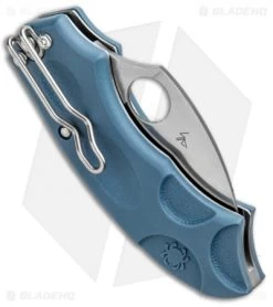 Spyderco Meerkat Sprint Run Knife Blue FRN (2" Satin V-Toku2) C64PBLE -Buck Knives Store Spyderco Meerkat Sprint Run Blue FRN Satin C64PBLE BHQ 93648 jr side