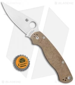 Spyderco Paramilitary 2 Knife Brown Micarta (3.4" Cru-Wear) C81MPCW2 -Buck Knives Store Spyderco Paramilitary 2 Brown Micarta Cru Wear C81MPCW2 BHQ 121028 jr bottlecap