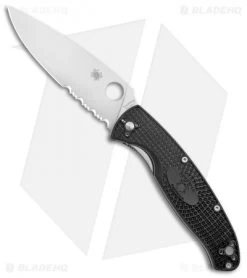 Spyderco Resilience Lightweight Liner Lock Knife Black FRN (4.25" Satin Serr)