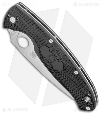 Spyderco Resilience Lightweight Liner Lock Knife Black FRN (4.25" Satin Serr) 4 Spyderco Resilience Lightweight Liner Lock Knife Black FRN (4.25" Satin Serr) - Image 2