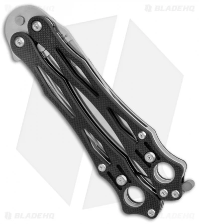 Spyderco SmallFly 2 Balisong Butterfly Knife Black G-10 (3.4" Satin) B02GP2 5 Spyderco SmallFly 2 Balisong Butterfly Knife Black G-10 (3.4" Satin) B02GP2 - Image 3