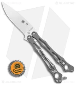Spyderco SmallFly 2 Butterfly Knife Gray G-10 (3.4" Satin CPM Cru-Wear) -Buck Knives Store Spyderco SmallFly 2 Butterfly Knife Gray G 10 3in Satin w CPM Cru Wear BHQ 151860 td size