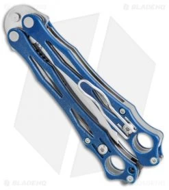 Spyderco SmallFly Blue G10 Butterfly Knife Balisong Flipper B02GPBL *Collection* -Buck Knives Store Spyderco Smallfly blue G10 butterfly knife balisong flipper B02GPBL BHQ 8984 er side