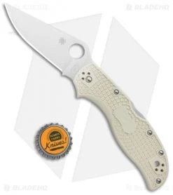 Spyderco Stretch 2 Sprint Run Lockback Knife Ivory FRN (3.4" Satin) C90FPIV2 -Buck Knives Store Spyderco Stretch 2 Sprint Run LB Ivory FRN Satin C90FPIV2 BHQ 102057 jr bottlecap