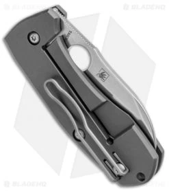 Spyderco Techno 2 Frame Lock Knife Titanium (2.55" Stonewash) C158TIP2 -Buck Knives Store Spyderco Techno 2 FL Ti SW C158TIP2 BHQ 80867 jr side