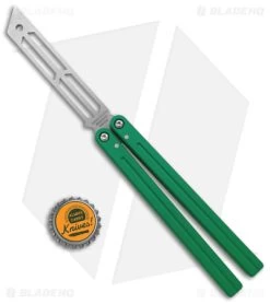 Squid Industries Triton Butterfly Balisong Trainer Green V2 (Stonewash Trainer) -Buck Knives Store Squid Industries Triton Butterfly Balisong Trainer Green V2 SW BHQ 175092 jr bottlecap