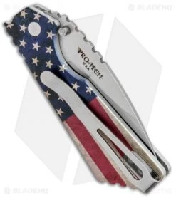 Strider + Pro-Tech PT Automatic Knife Custom PK Ano Vintage USA Flag (2.75" SW ) 8 Strider + Pro-Tech PT Automatic Knife Custom PK Ano Vintage USA Flag (2.75" SW ) -Buck Knives Store Strider Protech PT Auto Custom PK Anodized Vintage USA Flag 23USA 3 BHQ 84940 jr side