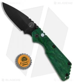 Strider + Pro-Tech SnG Automatic Knife Green Grain Micarta (3.5" Black) -Buck Knives Store Strider Protech SnG Auto Green Grain Micarta Black BHQ 104761 jr bottlecap