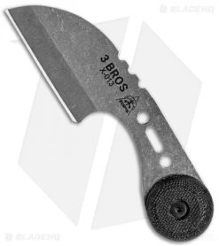 TOPS Knives TOPS 3 Bros Fixed Blade Sheepsfoot Neck Knife Black Micarta (2.2" Tumbled)