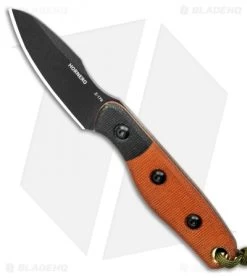TOPS Knives Hornero Fixed Blade Knife Tan/Black Canvas Micarta (3" Black)