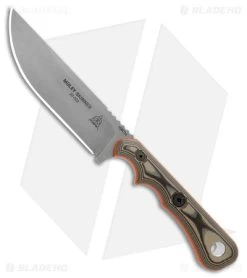 TOPS Knives Muley Skinner Fixed Blade Knife Black/Tan G-10 (4.5" SW) MSKIN-01