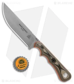 TOPS Knives Muley Skinner Fixed Blade Knife Black/Tan G-10 (4.5" SW) MSKIN-01 -Buck Knives Store TOPS Knives Muley Skinner Fixed Blade G 10 SW BHQ 174978 jr bottlecap