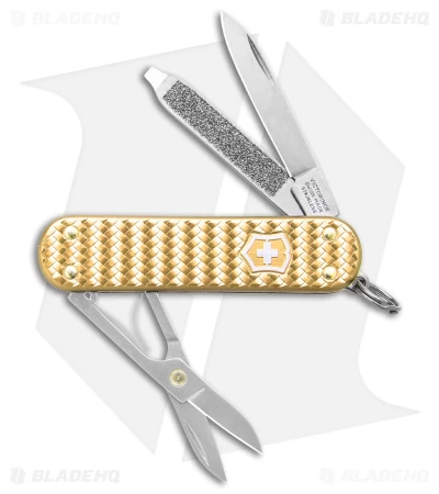 Victorinox Classic SD Precious Swiss Army Knife Woven Gold Alox 06221408G 3 Victorinox Classic SD Precious Swiss Army Knife Woven Gold Alox 06221408G