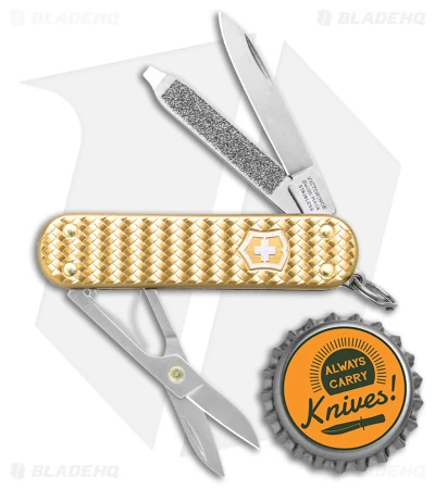 Victorinox Classic SD Precious Swiss Army Knife Woven Gold Alox 06221408G 6 Victorinox Classic SD Precious Swiss Army Knife Woven Gold Alox 06221408G - Image 4