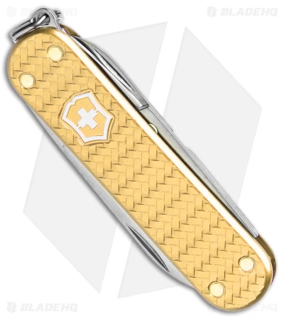 Victorinox Classic SD Precious Swiss Army Knife Woven Gold Alox 06221408G 4 Victorinox Classic SD Precious Swiss Army Knife Woven Gold Alox 06221408G - Image 2